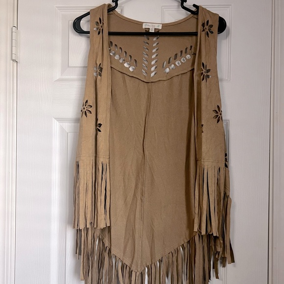 love, Fire Tops - NWT BOHO FRINGE VEST CARDIGAN S/M